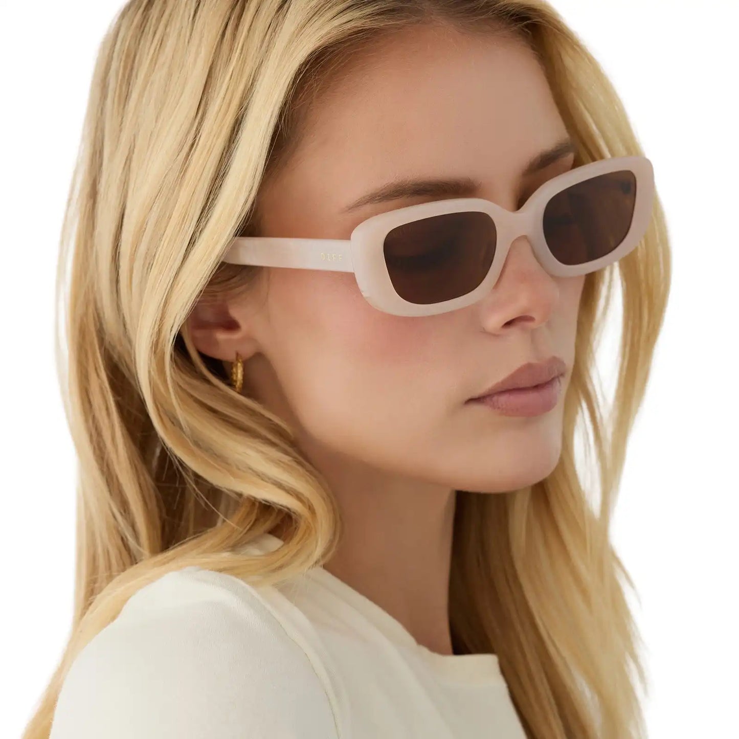 DAPHNE II - MILKY BLUSH + BROWN + POLARIZED SUNGLASSES