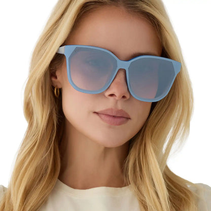 GIA - LIGHT BLUE + SLATE GRADIENT FLASH SUNGLASSES