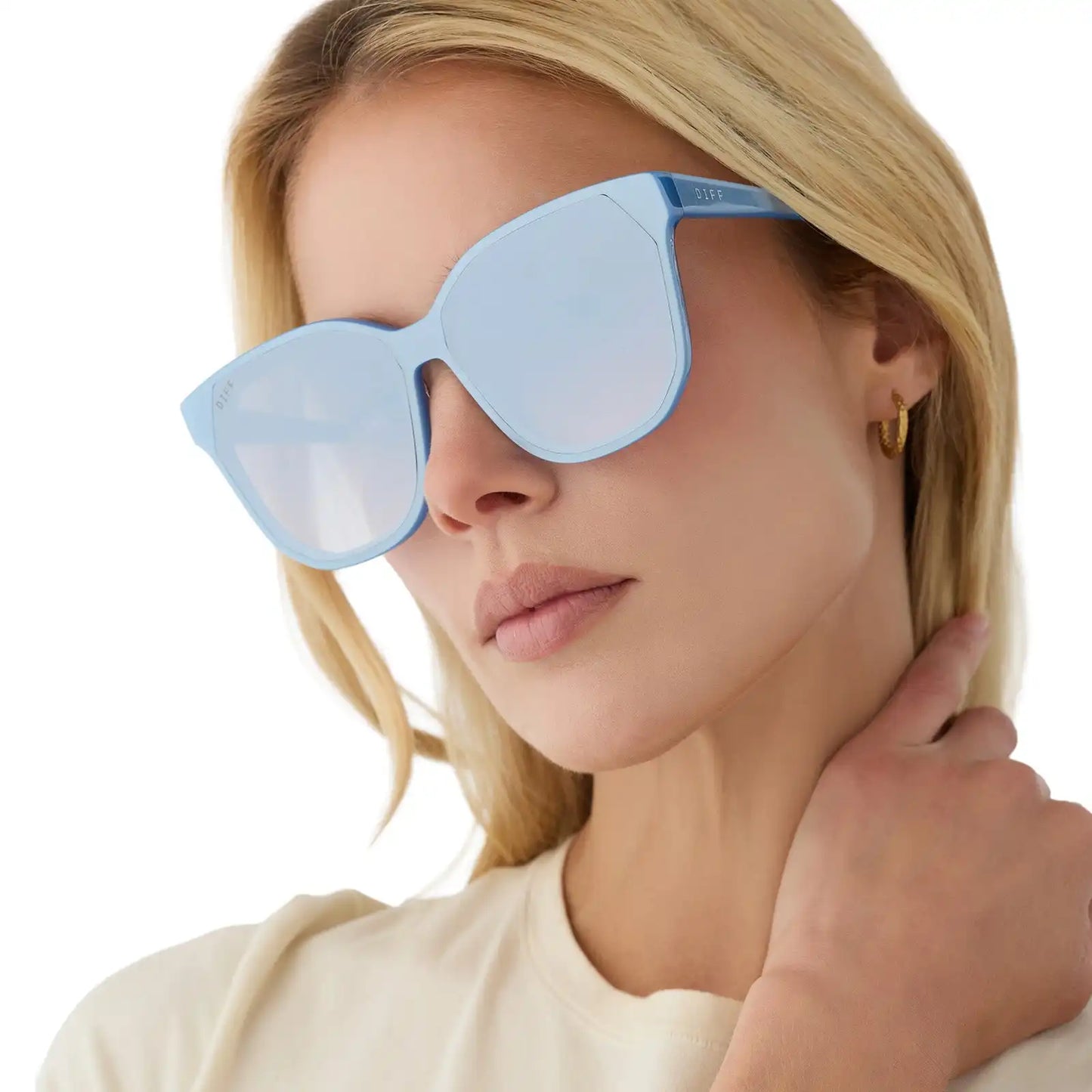 GIA - LIGHT BLUE + SLATE GRADIENT FLASH SUNGLASSES
