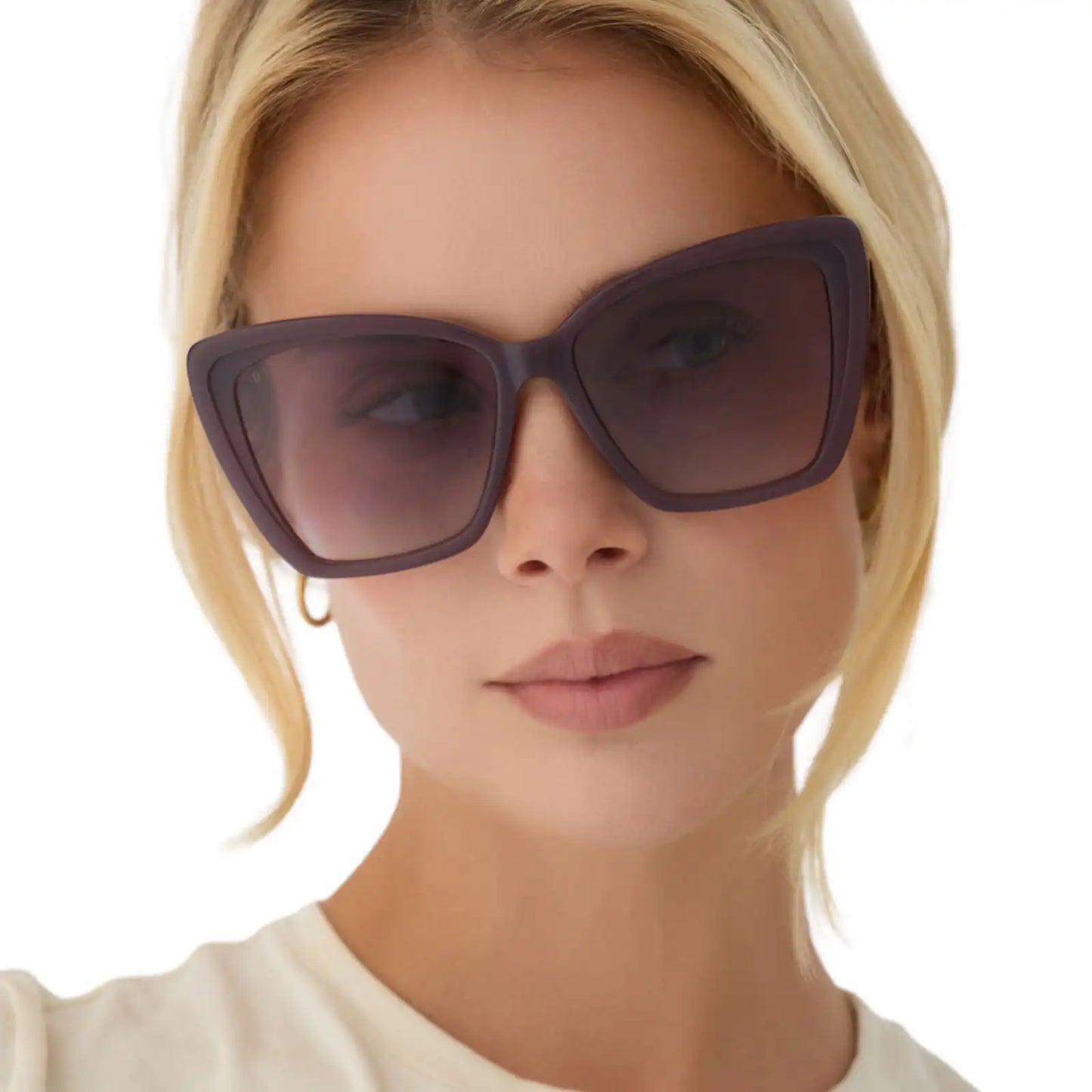 BECKY II - COCOA POWDER + COCOA POWDER TO BABY BLUE GRADIENT + SUNGLASSES