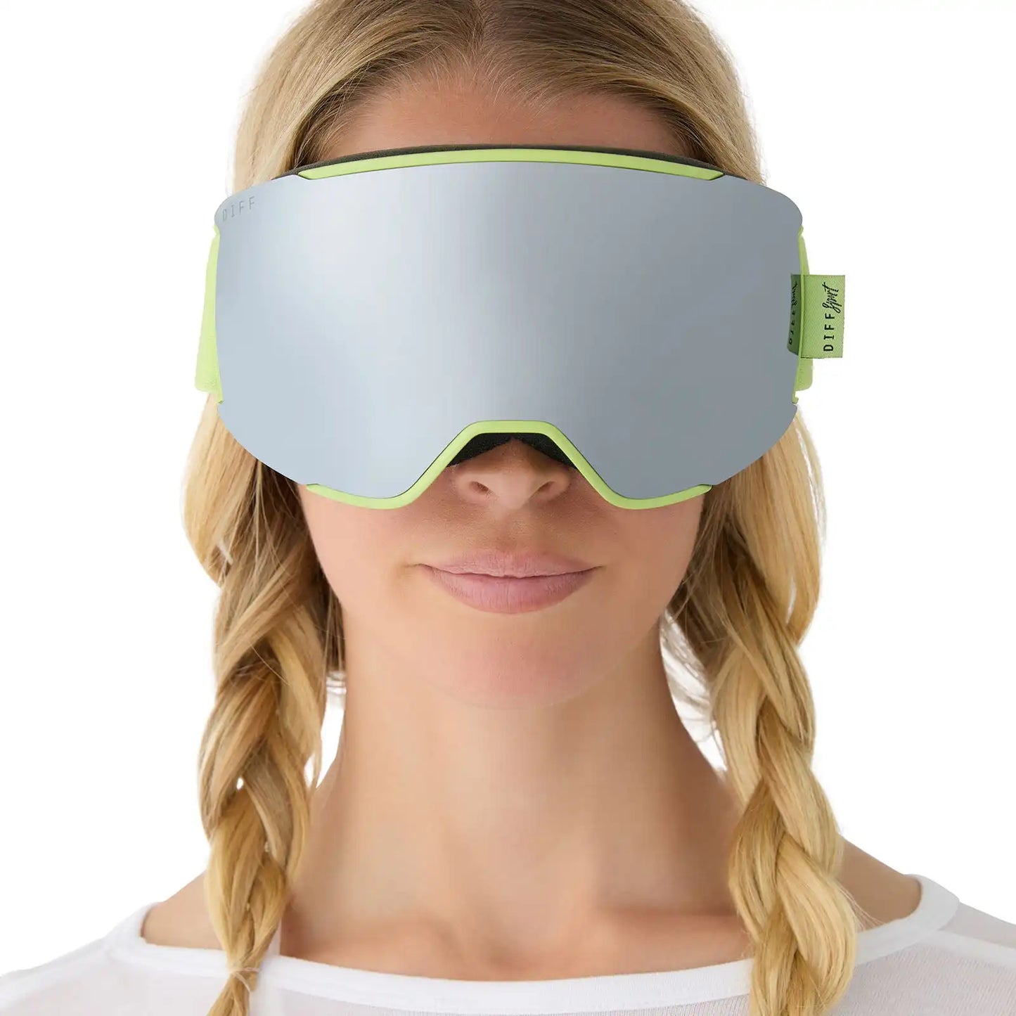 SNOW GOGGLES - ALPINE + LIME GREEN + SILVER MIRROR + POLARIZED GOGGLES & FREE GLACIER GREY LENS