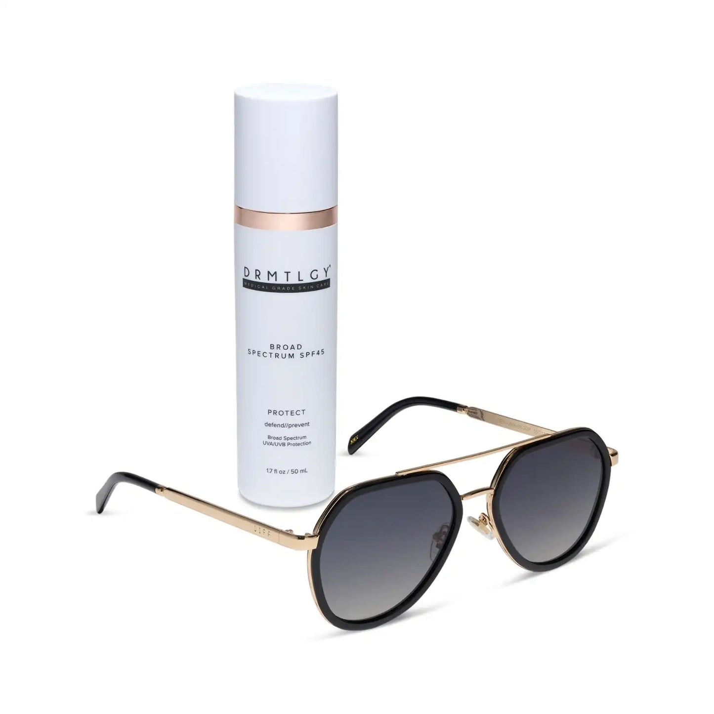 DRMTLGY - JOEY + BLACK + GOLD METAL + GREY GRADIENT + POLARIZED SUNGLASSES