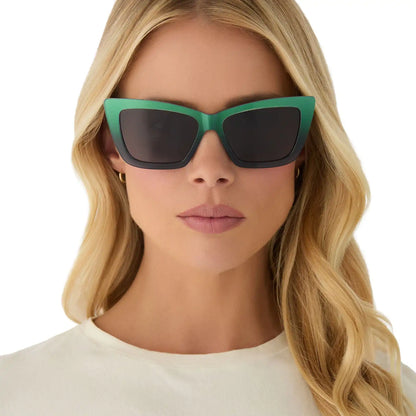 ELPHABA EMERALD - ENCHANTING EMERALD TO BLACK + SHADOWY GREY SUNGLASSES