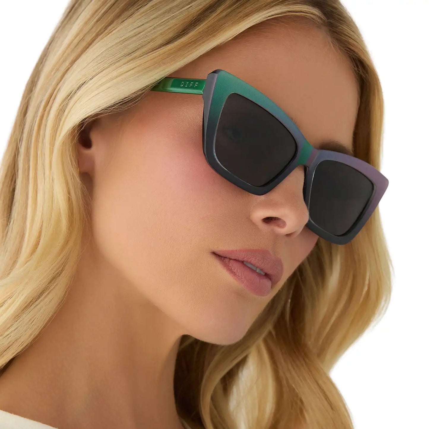 ELPHABA EMERALD - ENCHANTING EMERALD TO BLACK + SHADOWY GREY SUNGLASSES