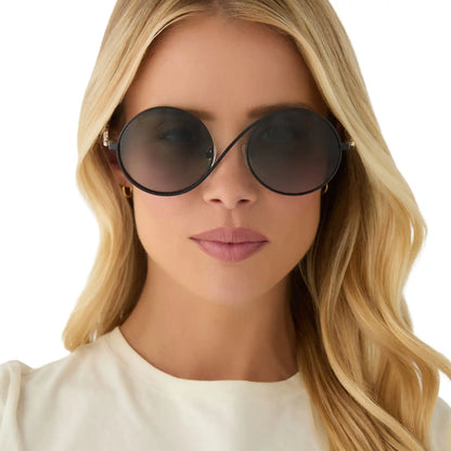 ELPHABA WIRE FRAMES - CLASSIC BLACK WIRE + EMERALD TINT GRADIENT SUNGLASSES