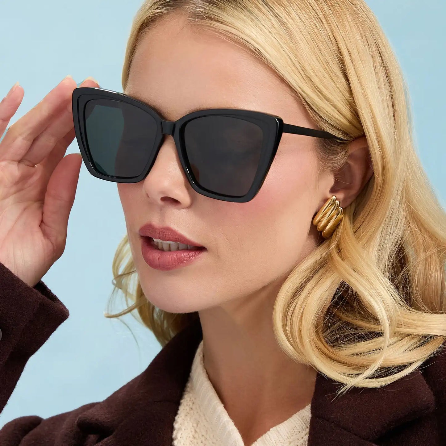 BECKY II - BLACK + DARK SMOKE POLARIZED SUNGLASSES
