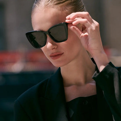 BECKY II - BLACK + DARK SMOKE POLARIZED SUNGLASSES