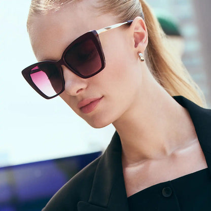 BECKY II - DARK CHERRY LACQUER + DARK CHERRY GRADIENT + POLARIZED SUNGLASSES