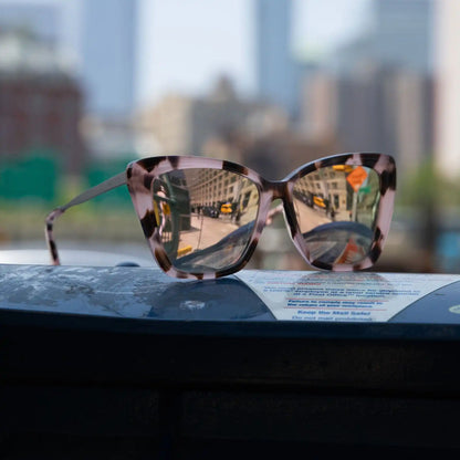 BECKY II - HIMALAYAN TORTOISE + TAUPE MIRROR + POLARIZED SUNGLASSES