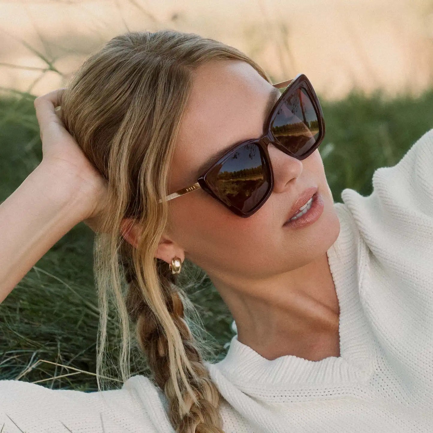 BECKY II - DARK CHERRY LACQUER + DARK CHERRY GRADIENT + POLARIZED SUNGLASSES