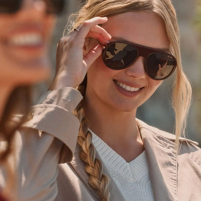 CLEO - DARK CHERRY LAQCUER + GREY GRADIENT + POLARIZED + SUNGLASSES