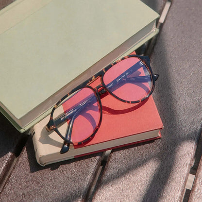 TATUM - ESPRESSO TORTOISE + BLUE LIGHT READERS