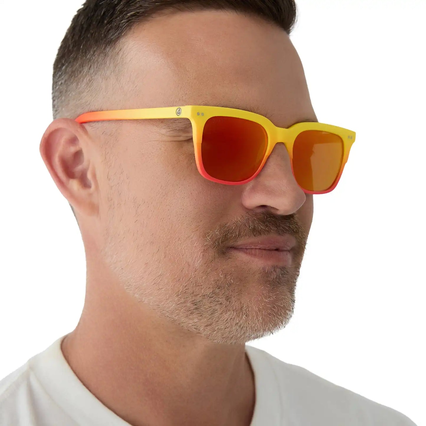 HUMAN TORCH™ - RADIANT YELLOW TO ORANGE FLAME FADE + BLAZING RED ORANGE MIRROR + POLARIZED SUNGLASSES