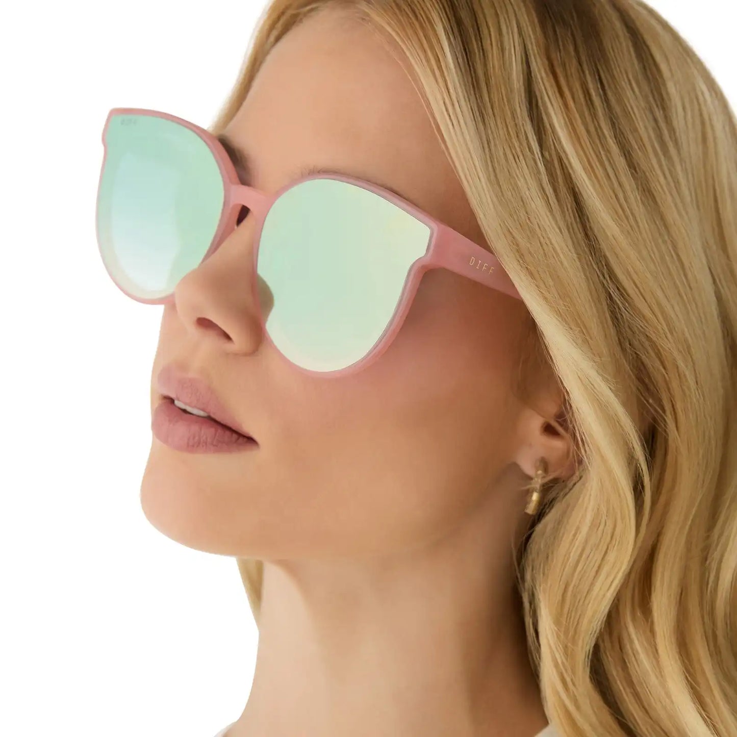 GEMMA - PEACH + COOL MATCHA GRADIENT MIRROR SUNGLASSES