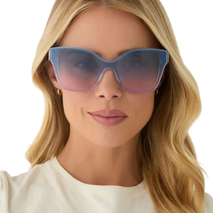 GLINDA UPLAND BUTTERFLY - IRIDESCENT PASTEL BLUE + LAVENDER + OPALESCENT GRADIENT PINK SUNGLASSES