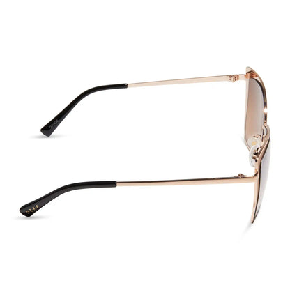 GRACE - GOLD + TAUPE ROSE MIRROR SUNGLASSES