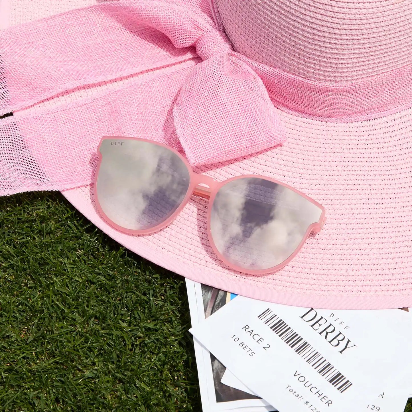 GEMMA - PEACH + COOL MATCHA GRADIENT MIRROR SUNGLASSES