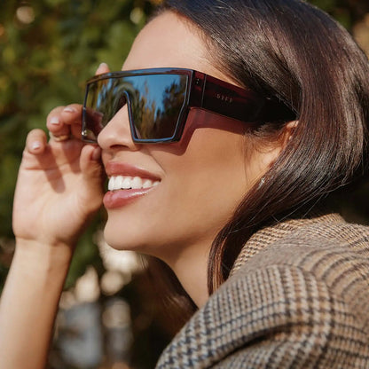 ELECTRA - AUBERGINE + AUBERGINE + SILVER FLASH SUNGLASSES