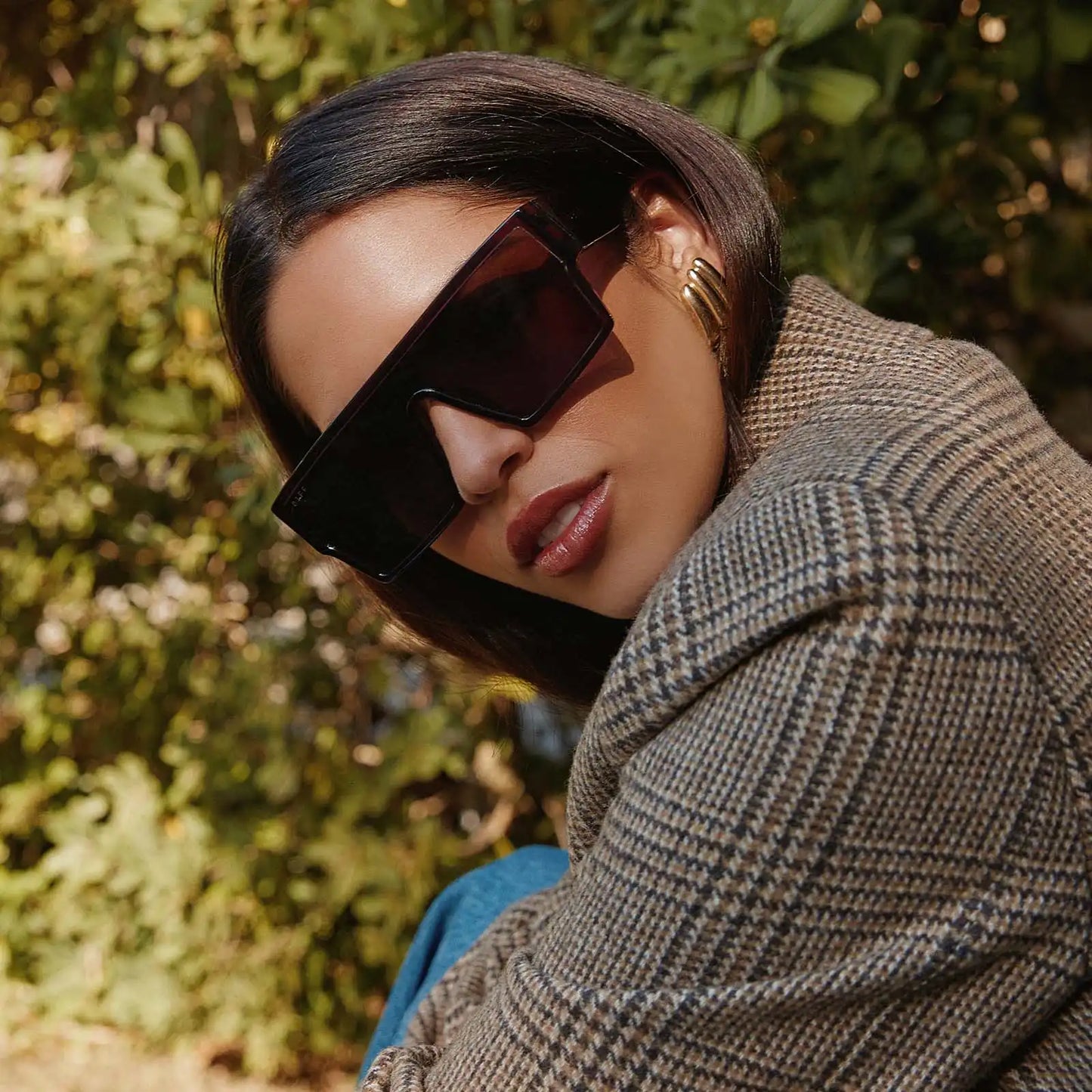 ELECTRA - AUBERGINE + AUBERGINE + SILVER FLASH SUNGLASSES