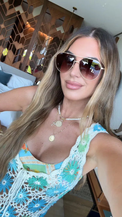 DASH - BRUSHED GOLD + COFFEE GRADIENT SUNGLASSES