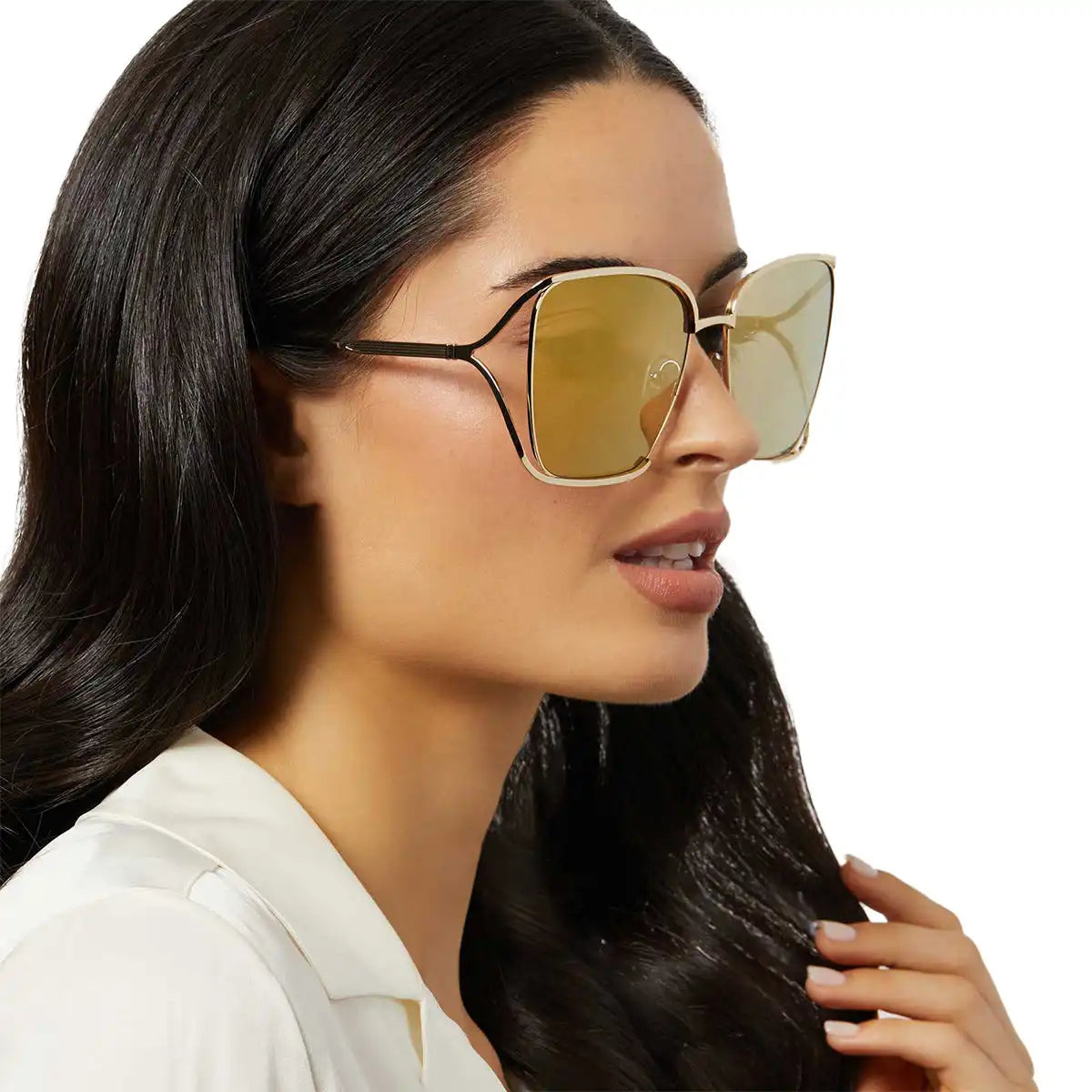 FRANCESCA - GOLD + CAFÉ OLE + GOLD FLASH POLARIZED SUNGLASSES