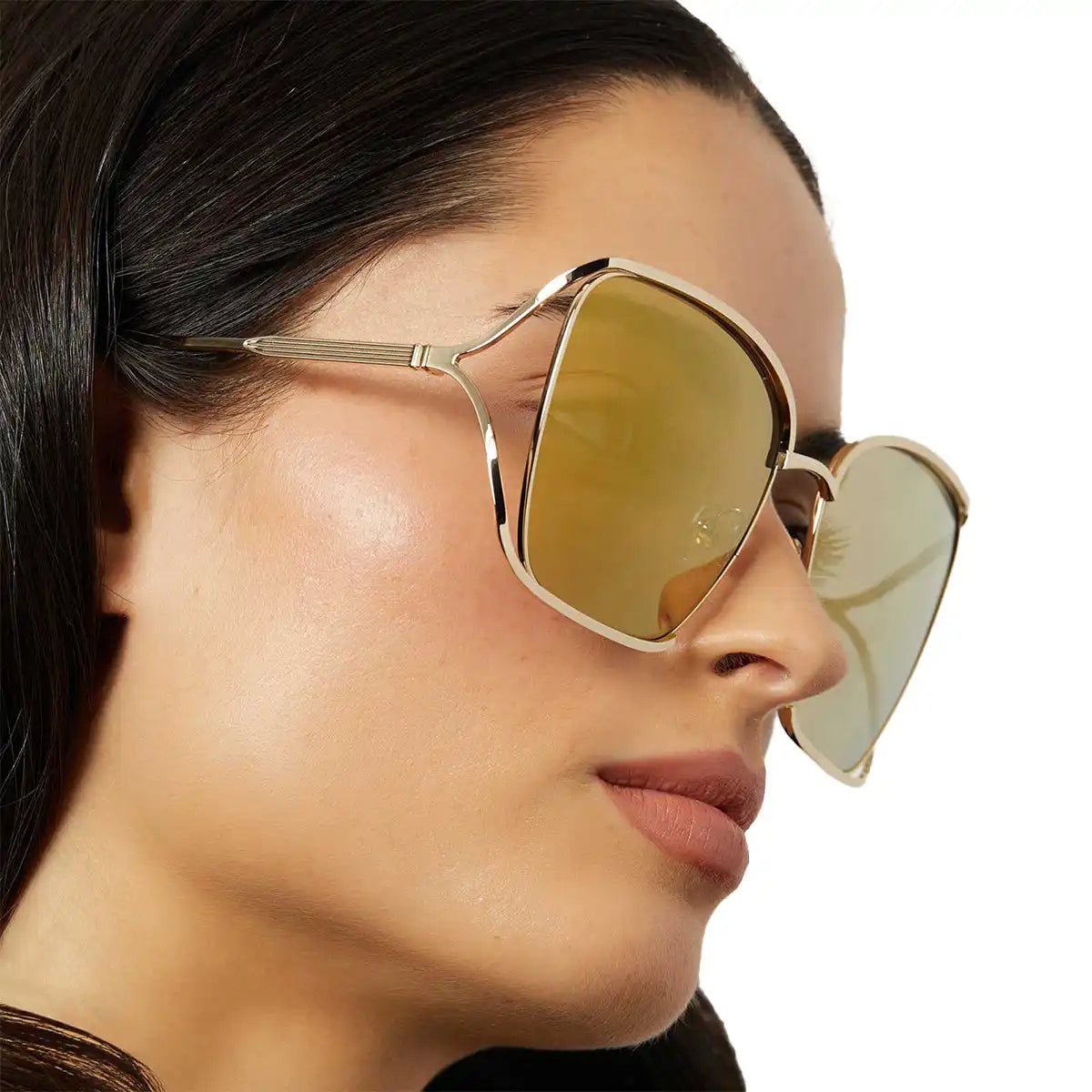FRANCESCA - GOLD + CAFÉ OLE + GOLD FLASH POLARIZED SUNGLASSES
