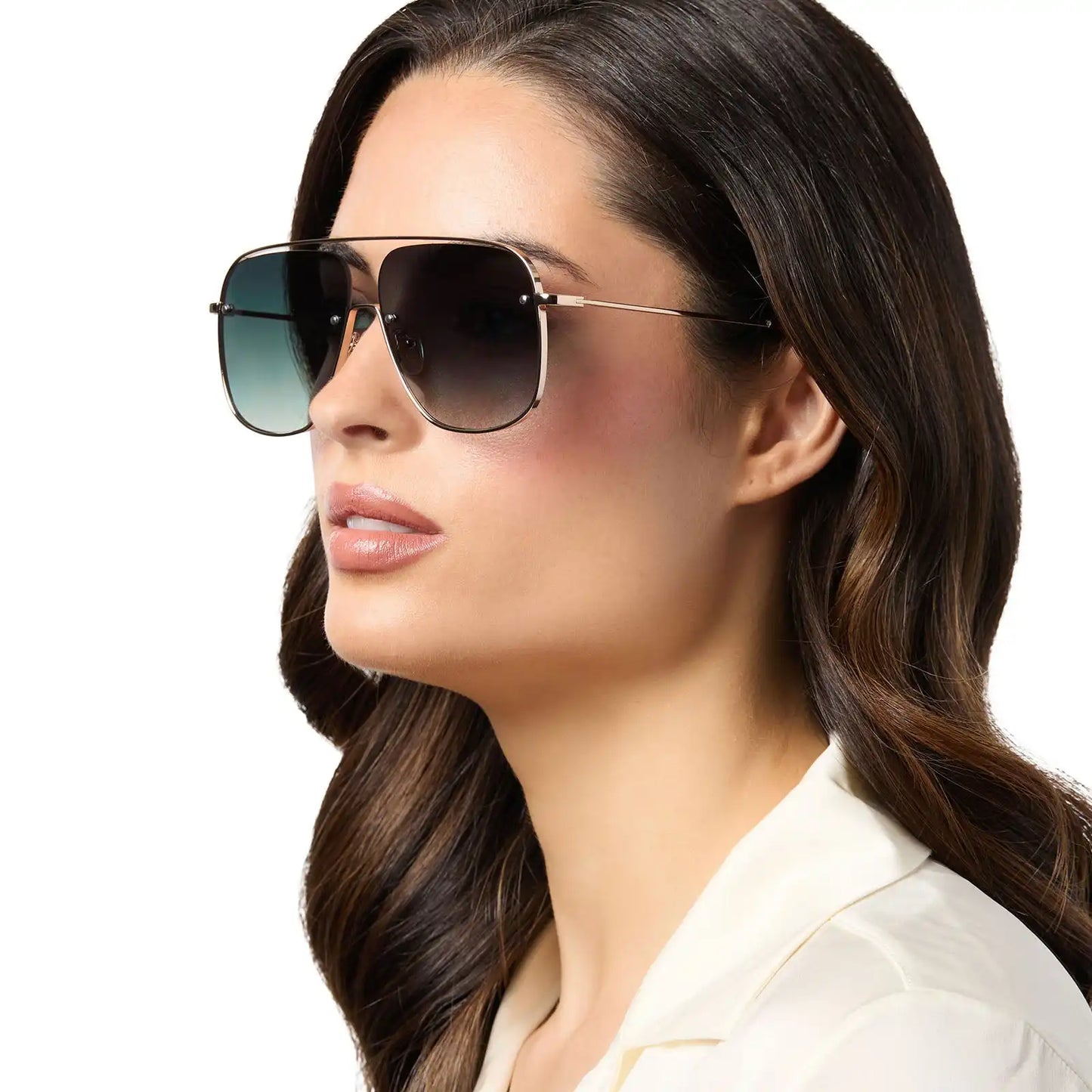 CYNTHIA - GOLD + RICH TORTOISE TEMPLE TIPS + G15 GRADIENT + POLARIZED SUNGLASSES