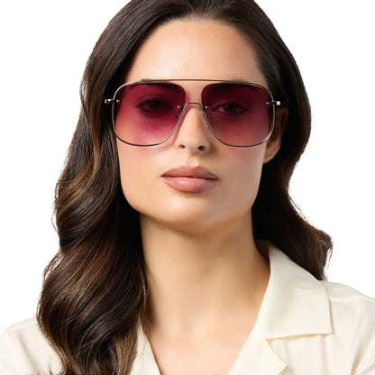 CYNTHIA - GOLD + BORDEAUX TEMPLE TIPS + WINE GRADIENT + POLARIZED SUNGLASSES