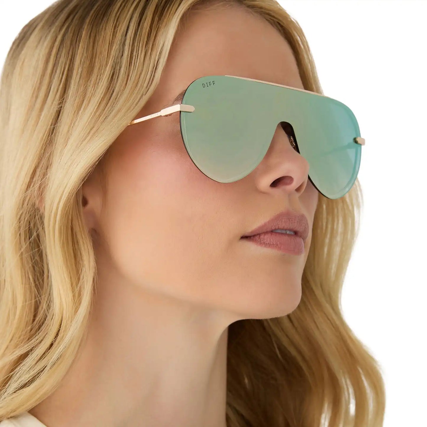 IMANI - GOLD + COOL MATCHA MIRROR SUNGLASSES