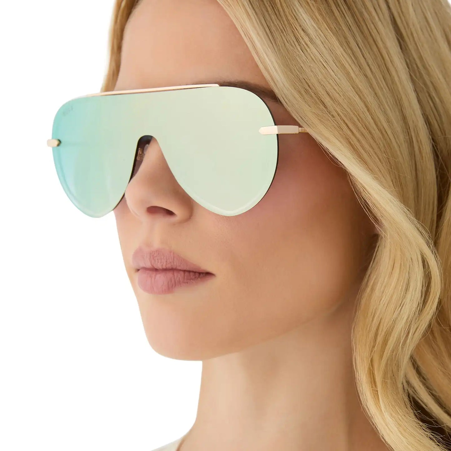 IMANI - GOLD + COOL MATCHA MIRROR SUNGLASSES