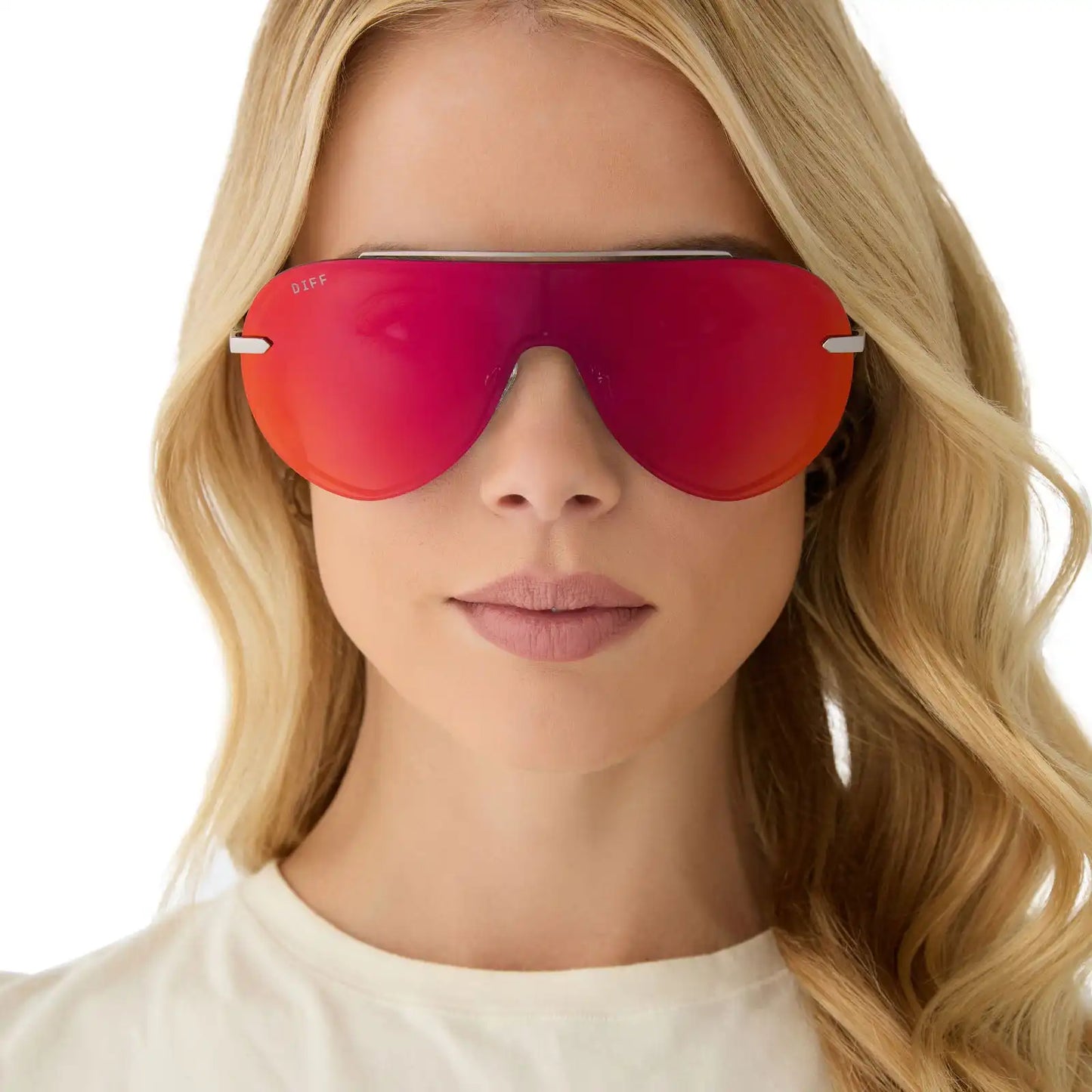 IMANI - GUNMETAL + RED HOT SUMMER MIRROR SUNGLASSES