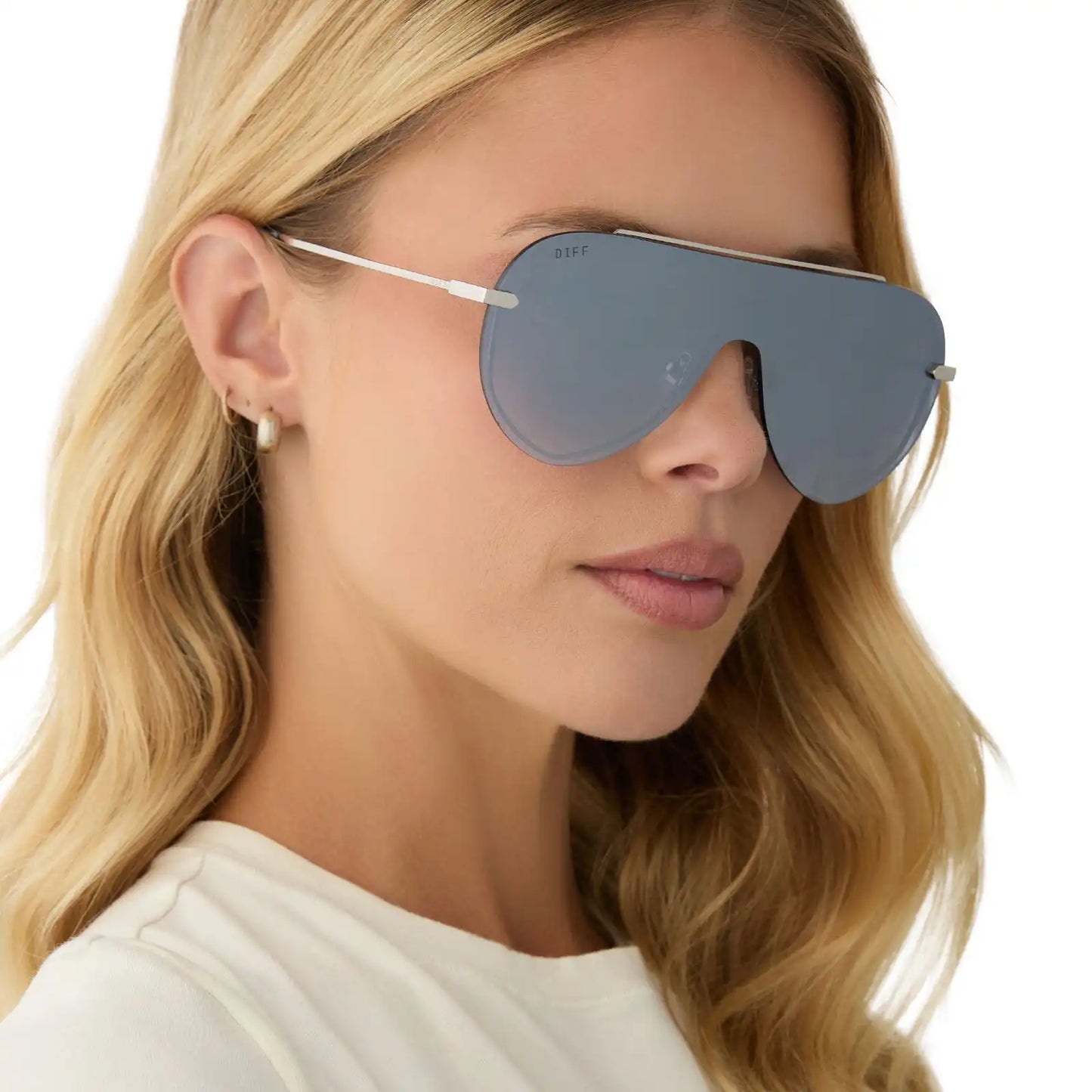 IMANI - SILVER + GREY GRADIENT WITH SILVER FLASH SUNGLASSES