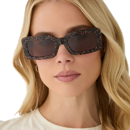 INDY - ANIMAL + BROWN SUNGLASSES