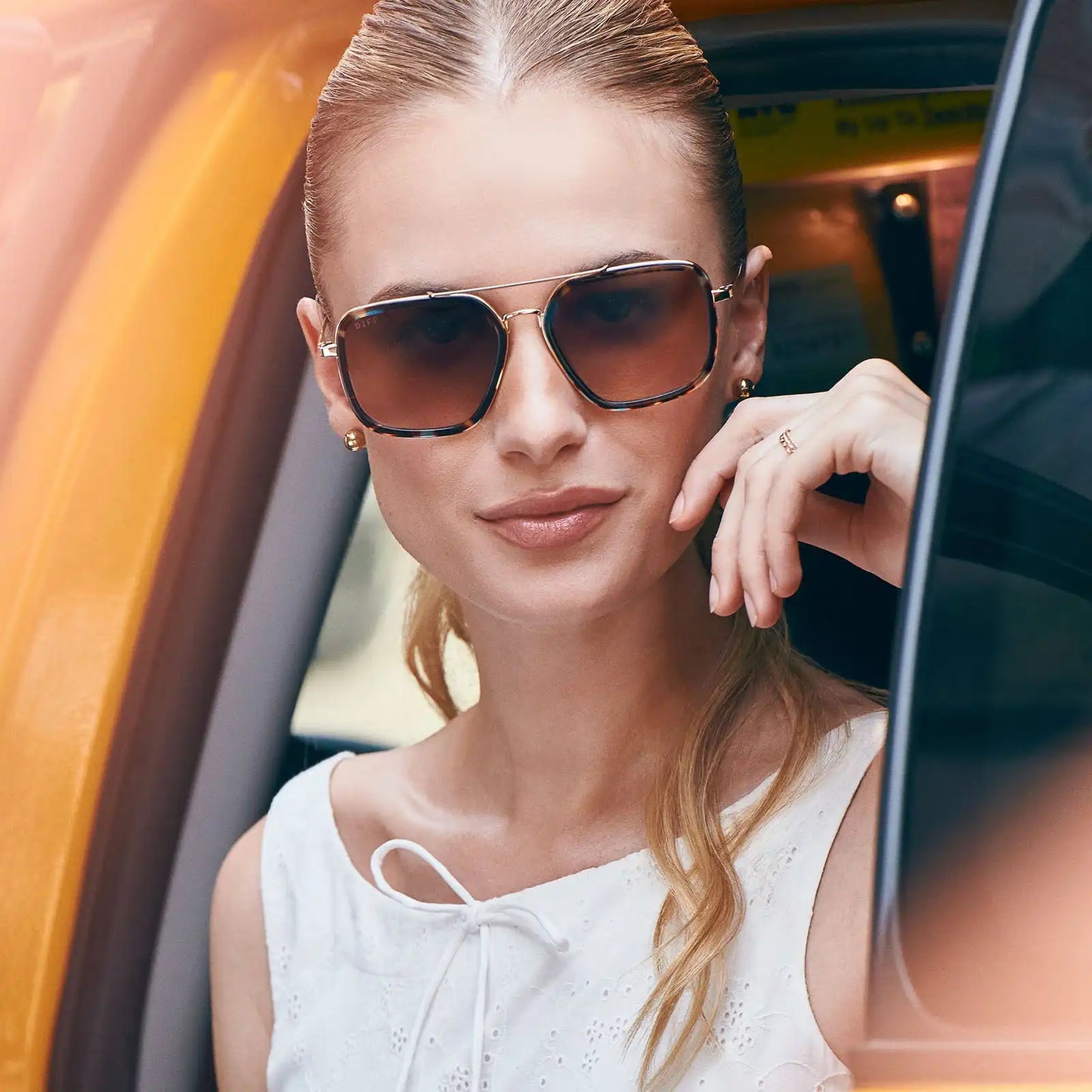 JORDAN - CONFETTI TORTOISE + BROWN GRADIENT SUNGLASSES
