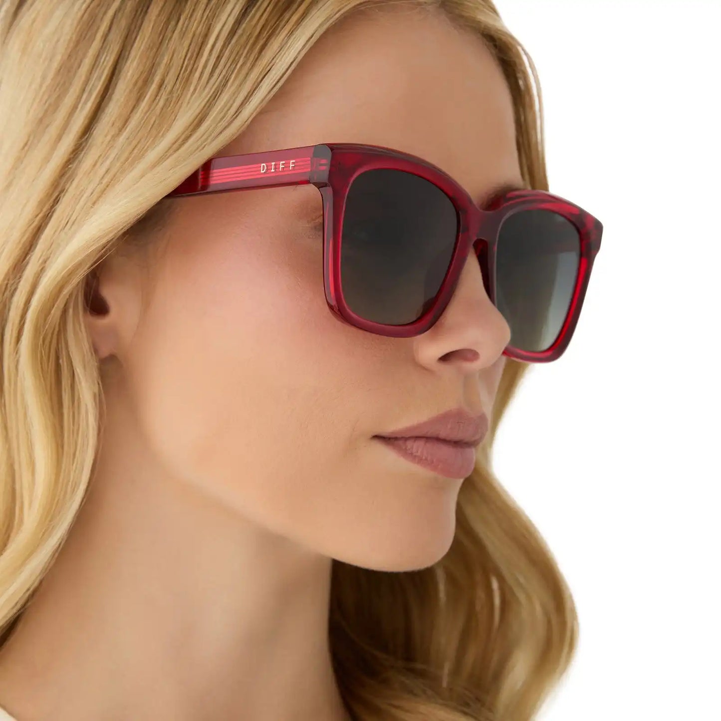 MEREDITH - RED HOT SUMMER + GREY GRADIENT + POLARIZED SUNGLASSES