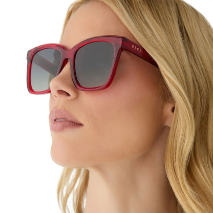MEREDITH - RED HOT SUMMER + GREY GRADIENT + POLARIZED SUNGLASSES