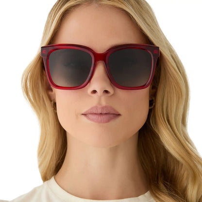 MEREDITH - RED HOT SUMMER + GREY GRADIENT + POLARIZED SUNGLASSES