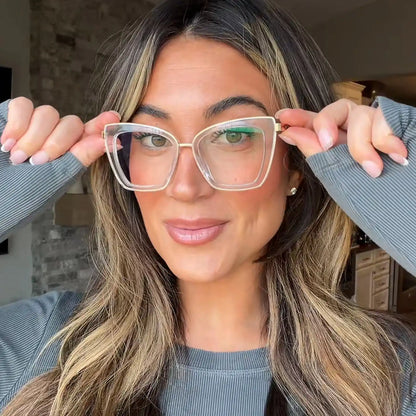 BECKY IV - CLEAR CRYSTAL + GOLD + GLASSES