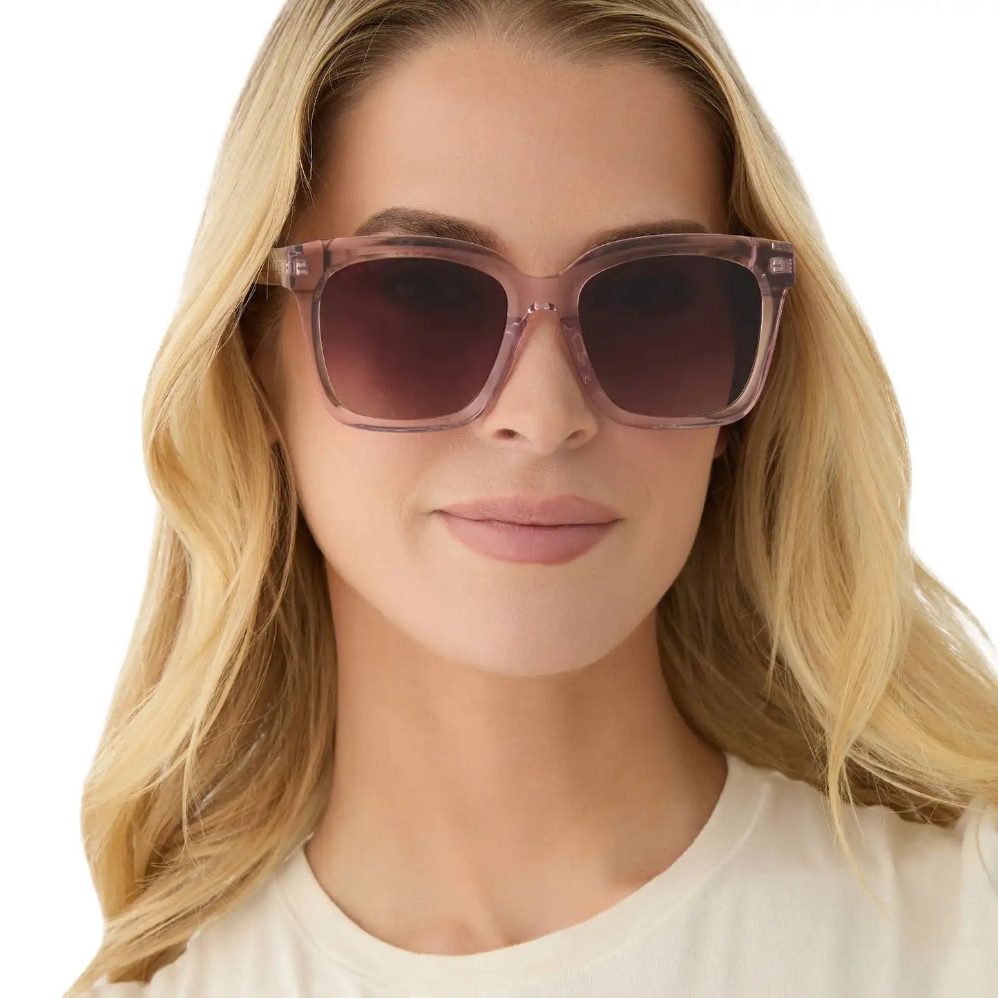 MEREDITH - LIGHT PINK CRYSTAL + GLASSES