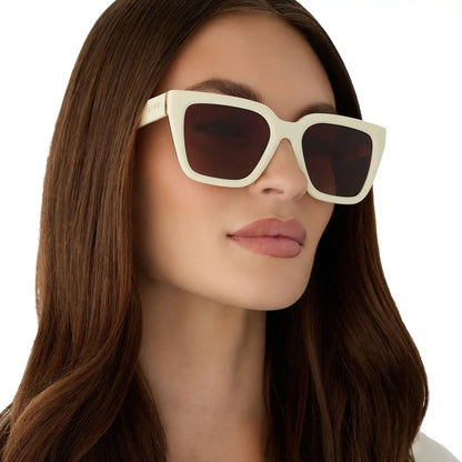 AMARA - COURTSIDE IVORY + GILDED TORTOISE + BROWN GRADIENT + POLARIZED SUNGLASSES