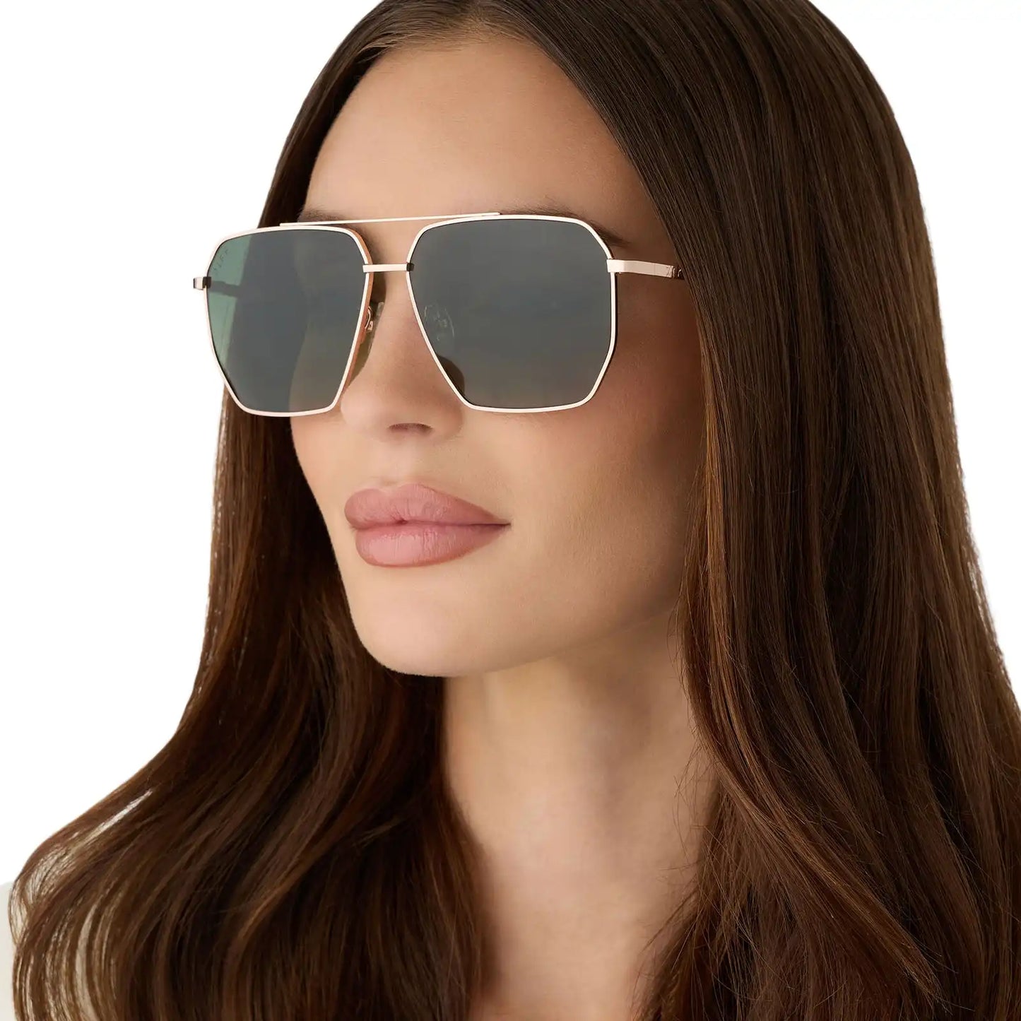 BERKELY - CHAMPAGNE GOLD + ALOE GREEN GRADIENT + POLARIZED SUNGLASSES