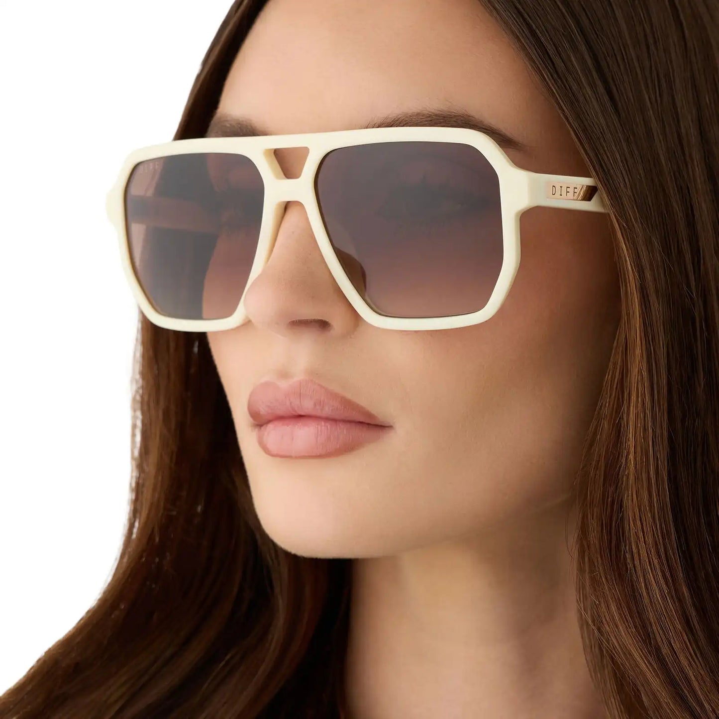 CAMERON - COURTSIDE IVORY + BROWN GRADIENT + POLARIZED SUNGLASSES