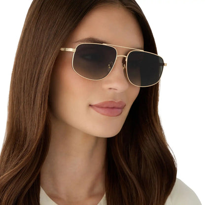 CHARLEY - BRUSHED GOLD + ALOE GREEN GRADIENT SUNGLASSES