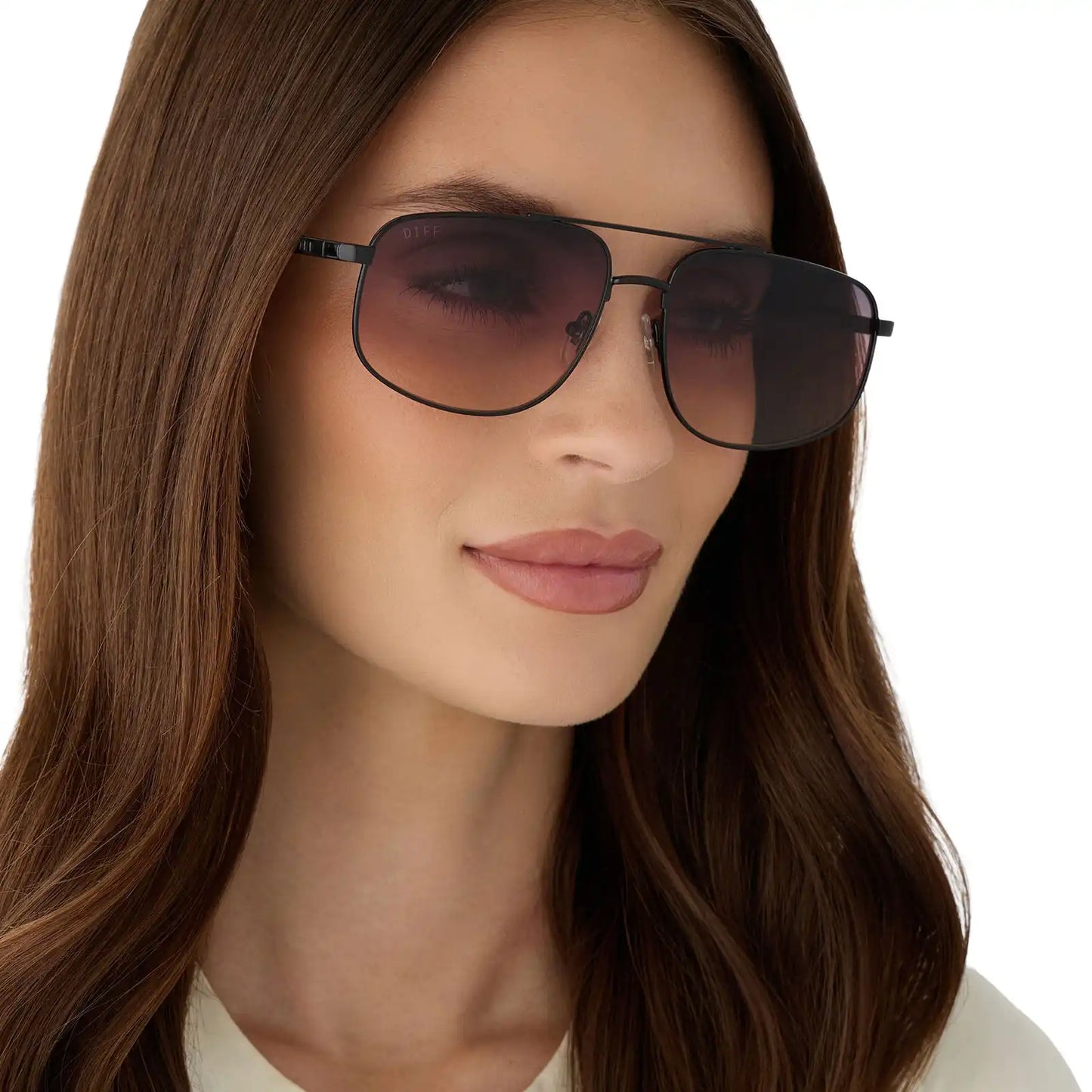 CHARLEY - SHINY BLACK + TWILIGHT GRADIENT SUNGLASSES
