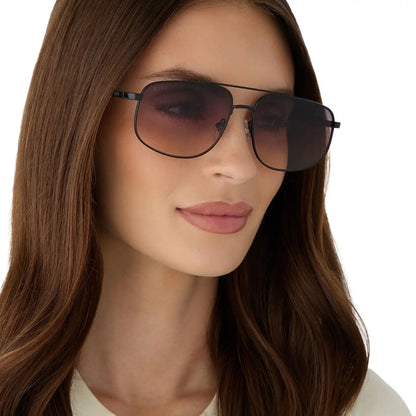 CHARLEY - SHINY BLACK + TWILIGHT GRADIENT SUNGLASSES