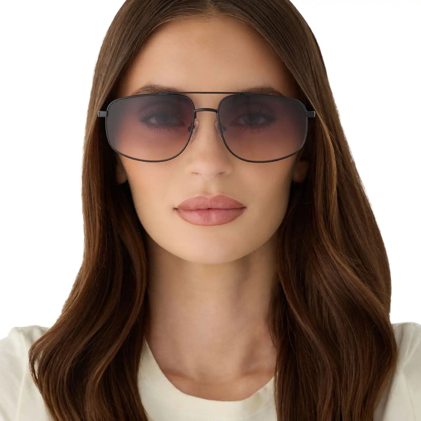 CHARLEY - SHINY BLACK + TWILIGHT GRADIENT SUNGLASSES