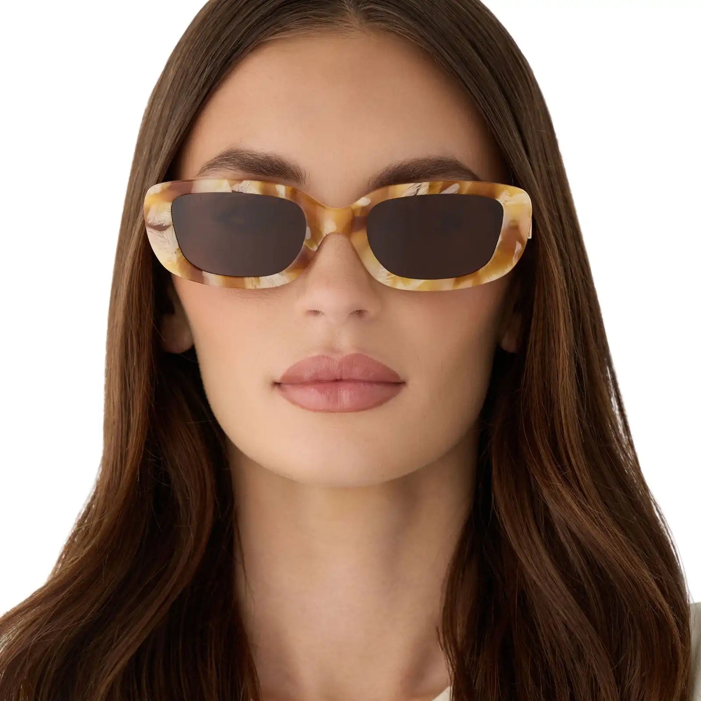 DAPHNE - GILDED TORTOISE + COURTSIDE IVORY + BROWN + POLARIZED SUNGLASSES