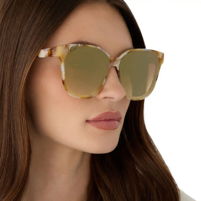 GIA - GILDED TORTOISE + BROWN GRADIENT + LIGHT GOLD FLASH SUNGLASSES