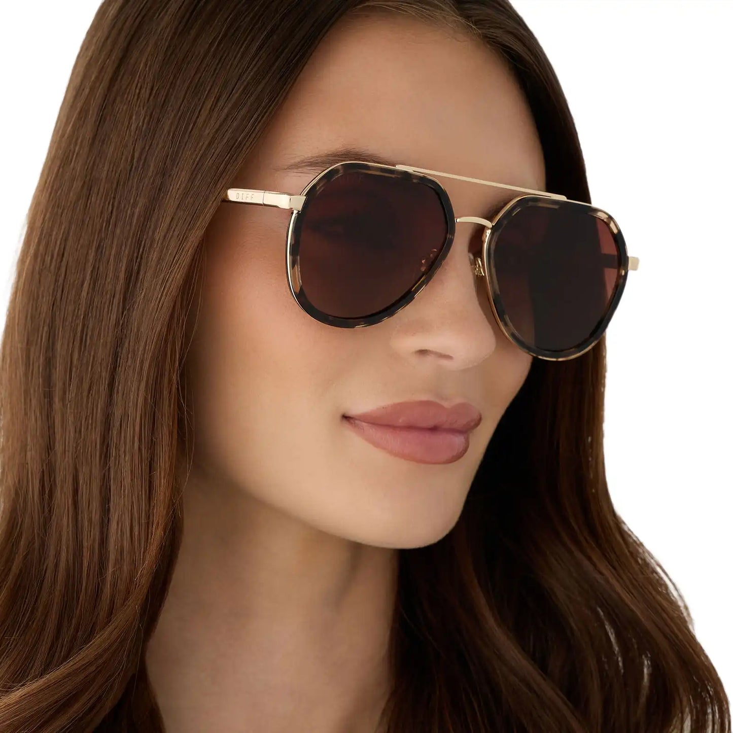 JOEY - ESPRESSO TORTOISE + GOLD METAL + BROWN GRADIENT + POLARIZED SUNGLASSES