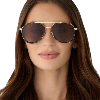 JOEY - ESPRESSO TORTOISE + GOLD METAL + BROWN GRADIENT + POLARIZED SUNGLASSES